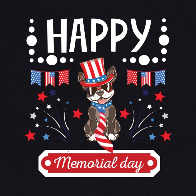 Happy Memorial Day Cute Puppy Frenchie Dog by dilger